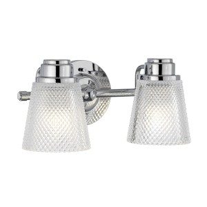 Lampa ścienna kinkiet Hudson Elstead Lighting 2xG9 3W LED Stal Szkło cięte Polerowany chrom