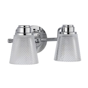 Lampa ścienna kinkiet Hudson Elstead Lighting 2xG9 3W LED Stal Szkło cięte Polerowany chrom