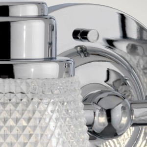 Lampa ścienna kinkiet Hudson Elstead Lighting 2xG9 3W LED Stal, Szkło cięte Polerowany chrom zbliżenie.