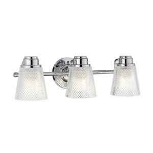 Lampa ścienna kinkiet Hudson QN-HUDSON3-BATH Quintiesse 3xG9 3W LED Stal, Szkło cięte Polerowany chrom