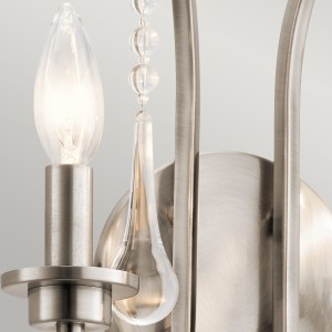 Lampa ścienna kinkiet Karlee Elstead Lighting klasyczny stalowy z kryształami.