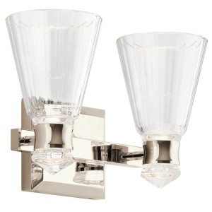Lampa ścienna kinkiet Kayva QN-KAYVA2-PN Quintiesse 1xWbudowany LED 12W Stal, Aluminium, Szkło fasetowane Polerowany nikiel