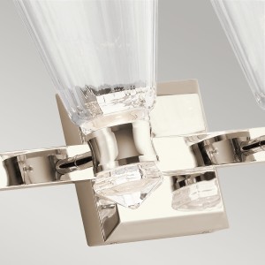 Lampa ścienna kinkiet Kayva Elstead Lighting LED 22W, polerowany nikiel, szkło fasetowane.