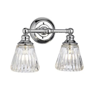 Lampa ścienna kinkiet Keynes QN-KEYNES2-BATH Quintiesse 2xG9 3W LED Stal, Szkło cięte Polerowany chrom