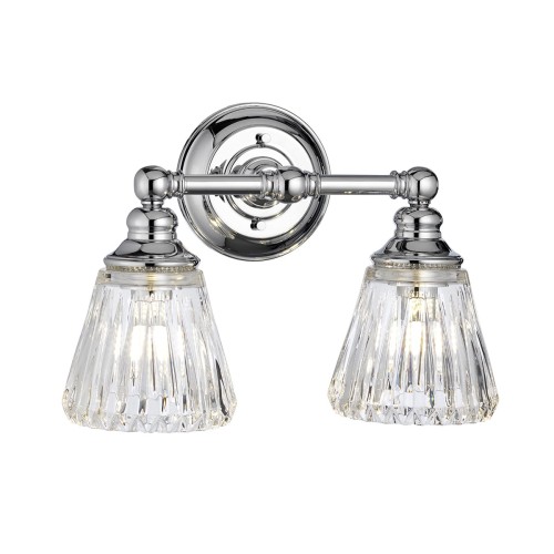 Lampa ścienna kinkiet Keynes QN-KEYNES2-BATH Quintiesse 2xG9 3W LED Stal, Szkło cięte Polerowany chrom