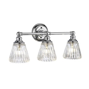 Lampa ścienna kinkiet Keynes Elstead Lighting 3xG9 3W LED Stal Szkło Polerowany chrom.