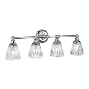 Lampa ścienna kinkiet Keynes QN-KEYNES4-BATH Quintiesse 4xG9 3W LED Stal, Szkło cięte Polerowany chrom