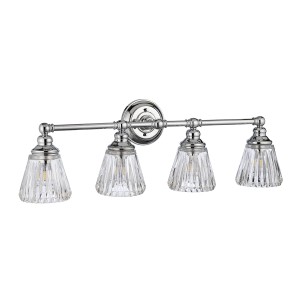 Lampa ścienna kinkiet Keynes Elstead Lighting 4xG9 3W LED Stal Szkło cięte Polerowany chrom