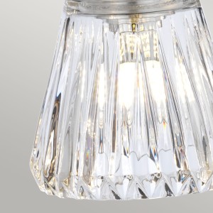 Lampa ścienna kinkiet Keynes Elstead Lighting 4xG9 3W LED, polerowany chrom, detal klosza z ciętego szkła.