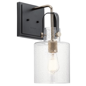 Lampa ścienna kinkiet Kitner QN-KITNER1-PN Quintiesse 1xE27 60W Stal, Szkło z bąbelkami powietrza Polerowany nikiel