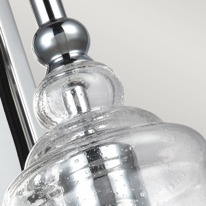 Lampa ścienna kinkiet Loras Elstead Lighting z chromowanym wykończeniem i kloszem z bąbelkami powietrza