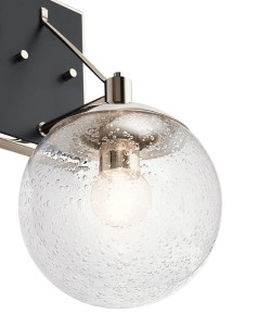 Lampa ścienna kinkiet Marilyn Elstead Lighting nikiel szkło z bąbelkami powietrza