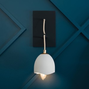 Lampa ścienna kinkiet Nula Elstead Lighting stal biało-złote 1xE14 40W.