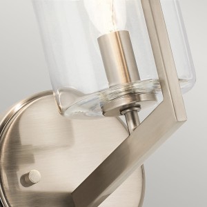 Lampa ścienna kinkiet Nye Elstead Lighting stal szkło klasyczny pewter.