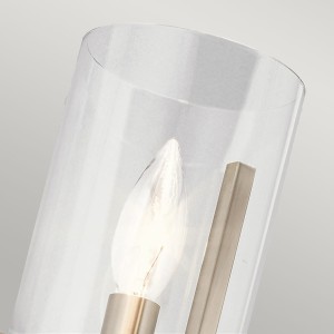 Lampa ścienna kinkiet Nye Elstead Lighting 1xE14 40W Stal, Szkło Klasyczny pewter z przezroczystym kloszem.