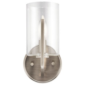 Lampa ścienna kinkiet Nye Elstead Lighting 1xE14 40W Stal, Szkło Klasyczny pewter.