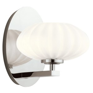 Lampa ścienna kinkiet Pim Elstead Lighting 1xG9 3W LED Stal, Trawione satynowe szkło opalowe Polerowany chrom