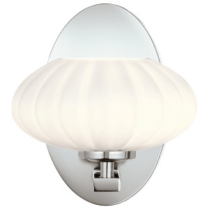 Lampa ścienna kinkiet Pim Elstead Lighting z polerowanym chromem i trawionym satynowym szkłem opalowym.