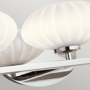 Lampa ścienna kinkiet Pim Elstead Lighting, stal trawiona, opalowe szkło, polerowany chrom.