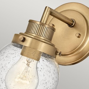 Lampa ścienna kinkiet Poppy Elstead Lighting Stary mosiądz z kloszem z bąbelkami powietrza.