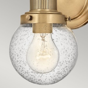 Lampa ścienna kinkiet Poppy Elstead Lighting, stal, szkło z bąbelkami powietrza, stary mosiądz