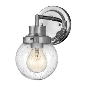 Lampa ścienna kinkiet Poppy QN-POPPY1-PC-BATH Quintiesse 1xE27 60W Stal, Szkło z bąbelkami powietrza Polerowany chrom