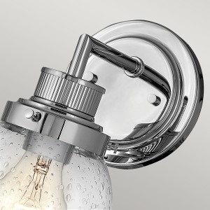 Lampa ścienna kinkiet Poppy Elstead Lighting, polerowany chrom, szkło z bąbelkami powietrza.