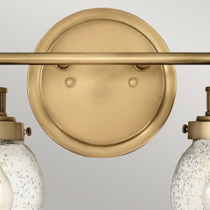 Lampa ścienna kinkiet Poppy Elstead Lighting z bąbelkowym szkłem i starym mosiądzem.