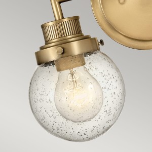 Lampa ścienna kinkiet Poppy Elstead Lighting 2xE27 60W Stal Szkło z bąbelkami powietrza Stary mosiądz.
