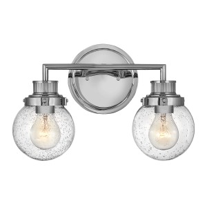 Lampa ścienna kinkiet Poppy QN-POPPY2-PC-BATH Quintiesse 2xE27 60W Stal, Szkło z bąbelkami powietrza Polerowany chrom