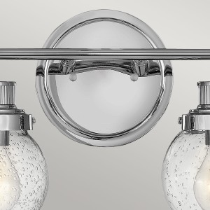 Lampa ścienna kinkiet Poppy Elstead Lighting 2xE27 60W Stal Szkło z bąbelkami powietrza Polerowany chrom.