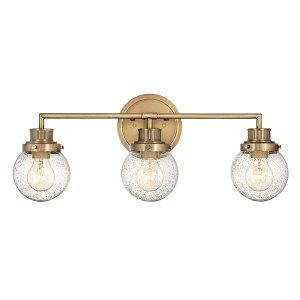 Lampa ścienna kinkiet Poppy Elstead Lighting 3xE27 60W Stal, Szkło z bąbelkami powietrza Stary mosiądz