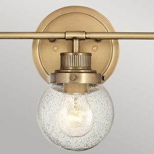 Lampa ścienna kinkiet Poppy Elstead Lighting 3xE27 60W Stal, Szkło z bąbelkami powietrza Stary mosiądz.