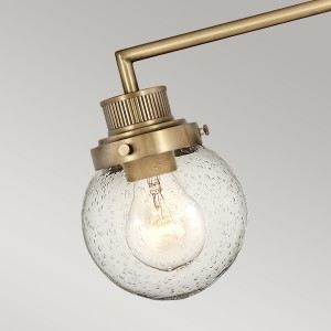Lampa ścienna kinkiet Poppy Elstead Lighting 3xE27 60W Stary mosiądz z kloszem ze szkła z bąbelkami powietrza.