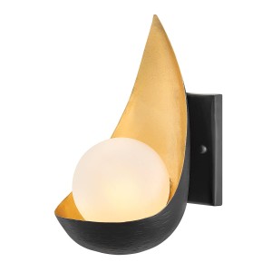 Lampa ścienna kinkiet Ren QN-REN1 Quintiesse 1xG9 3W LED Stal, Sztuczny alabaster Czarno-złote
