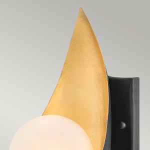 Lampa ścienna kinkiet Ren Elstead Lighting 1xG9 3W LED Stal, Sztuczny alabaster Czarno-złote.