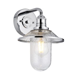 Lampa ścienna kinkiet Rigby Elstead Lighting polerowany chrom szkło z bąbelkami powietrza 1xE27 40W.