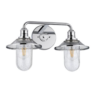Lampa ścienna kinkiet Rigby Elstead Lighting 2xE27 40W polerowany chrom Szkło z bąbelkami powietrza.