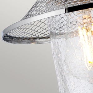 Lampa ścienna kinkiet Rigby Elstead Lighting 2xE27 40W Polerowany chrom z kloszem ze szkła z bąbelkami powietrza.