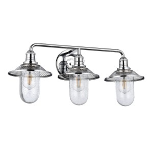Lampa ścienna kinkiet Rigby Elstead Lighting 3xE27 40W, stal i szkło z bąbelkami powietrza, polerowany chrom