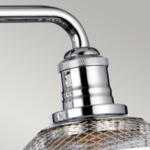 Polerowany chrom lampy ściennej kinkietu Rigby Elstead Lighting.