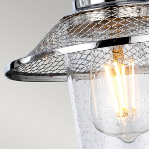 Lampa ścienna kinkiet Rigby Elstead Lighting w polerowanym chromie z bąbelkami powietrza.