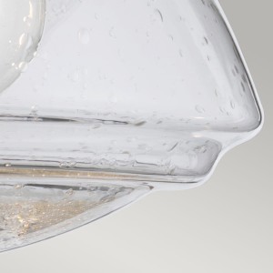 Kinkiet Scholar Elstead Lighting 1xE27 60W polerowany chrom, szkło z bąbelkami powietrza.