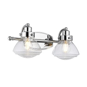 Lampa ścienna kinkiet Scholar QN-SCHOLAR2 Quintiesse 2xE27 60W Stal, Szkło z bąbelkami powietrza Polerowany chrom