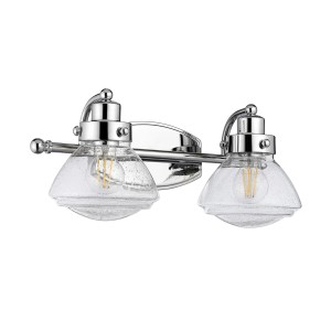Lampa ścienna kinkiet Scholar Elstead Lighting 2xE27 60W Stal, Szkło z bąbelkami powietrza Polerowany chrom