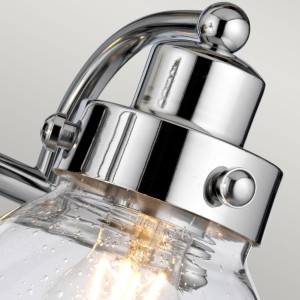 Lampa ścienna kinkiet Scholar Elstead Lighting polerowany chrom ze szkłem z bąbelkami powietrza.