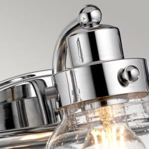 Lampa ścienna kinkiet Scholar Elstead Lighting z polerowanego chromu i szkła z bąbelkami powietrza.