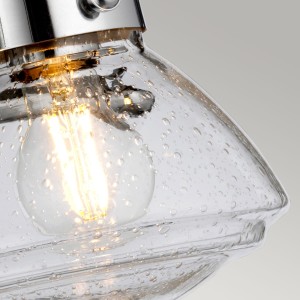 Lampa ścienna kinkiet Scholar Elstead Lighting E27 chrom szkło z bąbelkami.