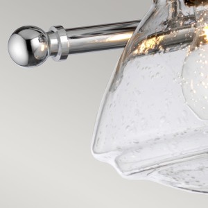 Lampa ścienna kinkiet Scholar Elstead Lighting ze szkłem bąbelkowym, polerowany chrom.