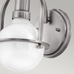 Lampa ścienna kinkiet Somerset Elstead Lighting opalowe szkło nikiel.